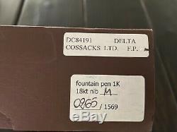 Delta Cossacks Limited Edition Fountain Pen Gold Nib #265/1569. New