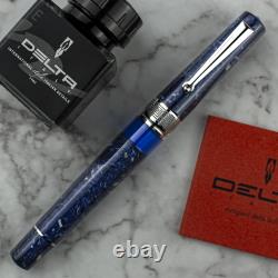 Delta Lapis Blue Celluloid Limited Edition 14K Fountain Pen, Made in Italy, New