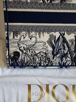 Dior BOOK TOTE PALMS NAVY BLUE & WHITE LIMITED ED LARGE 16x14 AUTHENTICITY CARD