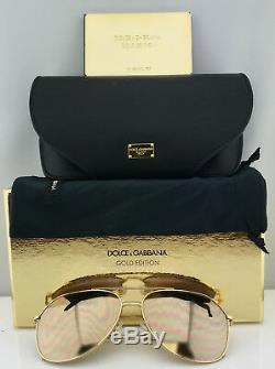 Dolce & Gabbana Gold Edition Aviator Sunglasses DG2166 K02/F9 18K Gold Rose Gold