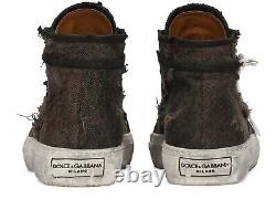 Dolce&Gabbana Re-Edition Brown Denim Sneakers New And Authentic