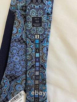 ERMENEGILDO ZEGNA Limited Edition QUINDICI black MEDALLION silk Tie NWT Auth