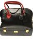 Escada Large Black Red Leather Jewelry Compartment Women's Travel Bag