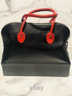 ESCADA Large Black Red Leather Jewelry Compartment Women's Travel Bag