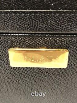 ESCADA Large Black Red Leather Jewelry Compartment Women's Travel Bag