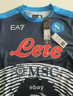 Ea7 Maglia M Blu Ssc Napoli Maradona Game Shirt Limited Edition 2021 + Box #455