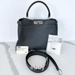 FENDI Selleria Peekaboo Bag Leather Regular Gray