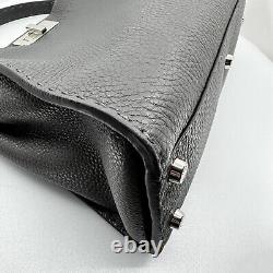 FENDI Selleria Peekaboo Bag Leather Regular Gray