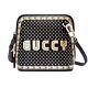 Gucci Black Gold Leather Crossbody Designer Guccy Sega Logo Mini Dome Bag New