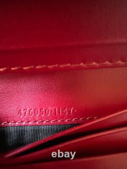 GUCCI GG SUPREME Guccissima LEATHER RED CHERRY EMBELLISHED CLUTCH WALLET RARE