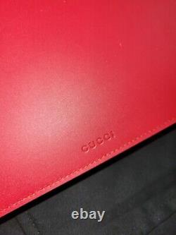 GUCCI Ghost Clutch Bag Diamond Pattern Red Leather 100% AUTH Limited Edition