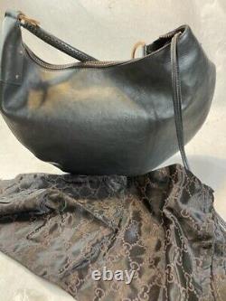 GUCCI Limited Edition Black Leather Hobo/Shoulder Guccissima Bag, Italy, New