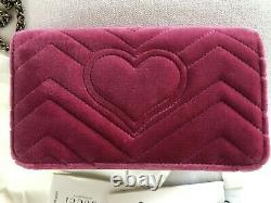GUCCI MARMONT LOVE Limited edition Pink Velvet Beaded Bag on Chain BNWT
