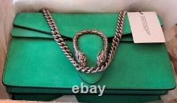 GUCCI Runway Dionysus Shoulder Bag Water Green Suede NEVER WORN WITH TAGS