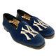Gucci X Ny Yankees Mens Limited Edition Velvet Logo Slip On Loafers 6 Msrp $890