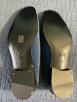 GUCCI x NY Yankees Mens Limited Edition Velvet Logo Slip On Loafers Size 10.5