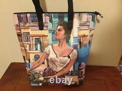 Genuine Leather Tote Art from Napoli Italy New