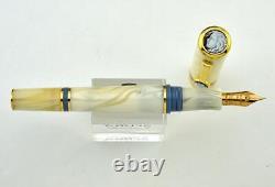 Gioia Italian Cameo Celluloid Limited Edition Of 100 Fountain Pens Blue 14k Nib