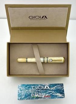 Gioia Italian Cameo Celluloid Limited Edition Of 100 Fountain Pens Blue 14k Nib