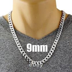 Guaranteed 925 Sterling Silver Cuban Curb Chain Necklace Solid & Heavy Version