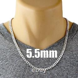 Guaranteed 925 Sterling Silver Cuban Curb Chain Necklace Solid & Heavy Version