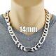 Guaranteed 925 Sterling Silver Figaro Chain Necklace Solid & Heavy Version Italy