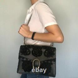 Gucci Dionysus Limited Edition Beyonce Black Leather Hand Embroidered Bag