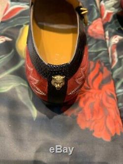 Gucci Leather Suede Mens Shoes Designer Size 9 Limited Edition Crystals V Rare
