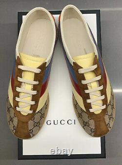 Gucci Ltd Edition GG Sneaker Beige Brown Size 8 UK Brand New Box Made In Italy
