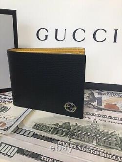 Gucci Mens Wallet Yellow And Black With ID Window Brand New-limited Edition