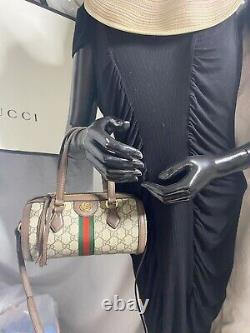 Gucci Ophidia Boston F033165710 Small Crossbody Bag GG Canvas Double Handle NWT
