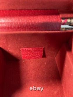 Gucci Padlock GG Supreme Flora Jewellery Case Red