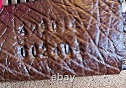 Gucci STRUZZO Ostrich Leather Travel Tote Brass CAT Crossbody Messenger Size XL