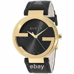 Gucci YA133208 Interlocking-G Grammy Special Edition Men's Black Leather Watch