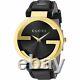 Gucci YA133312 Interlocking-G Grammy Special Edition Unisex Black Leather Watch