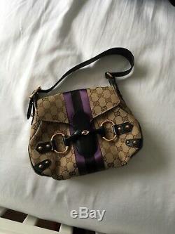 Gucci horsebit tom ford limited edition leather monogram satin stripe canvas bag