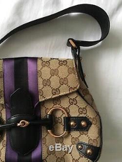Gucci horsebit tom ford limited edition leather monogram satin stripe canvas bag