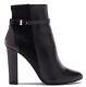 Hugo Boss Emerald Women's Leather Heeled Ankle Boots Made In Italy Black Size 9