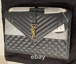 Hot! YSL Yves Saint Laurent Large Envelope Bag, Dark Smoke NWT Limited Cassandre