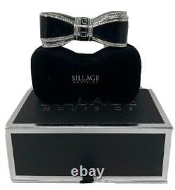 House of Sillage Limited Edition Bow Lipstick Case BLACK withSwarovski Crystals