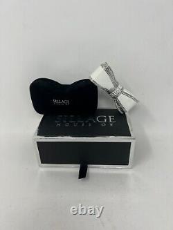 House of Sillage Limited Edition Bow Lipstick Case WHITE withSwarovski Crystals