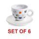 Illy Art Collection 25 Set Of 6 Cappuccino Cups + Saucers By Ipa Limited Edition