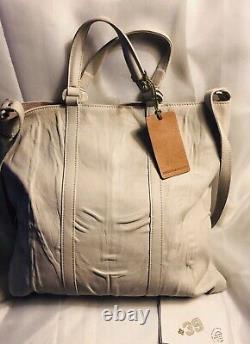 Iopelle Antonio Cristiano Italian Leather Handbag/shoulder Bag Beige New