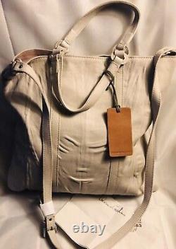 Iopelle Antonio Cristiano Italian Leather Handbag/shoulder Bag Beige New