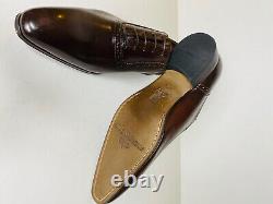 Italian Men Leather Dress Shoes Brown Color Siz 44