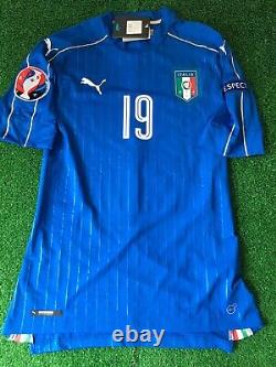 Italy 2016 Home Jersey Shirt #19 Euro 2016 Version Player Issue L Authentic New