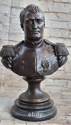 Italy Napoleon Bonaparte French Emperor Empire Bronze Bust Statue Marble Base