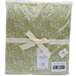 J. Crew King Sheet Set Liberty Capel Floral Limited Edition Green White Italy