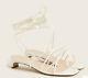 J. Crew Ivory Ankle Wrap Strappy Leather Sandals Womens Size 11