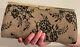 Jimmy Choo Camille Lace On Leather Black Evening Clutch $1075 Retail! Nwt & Auth